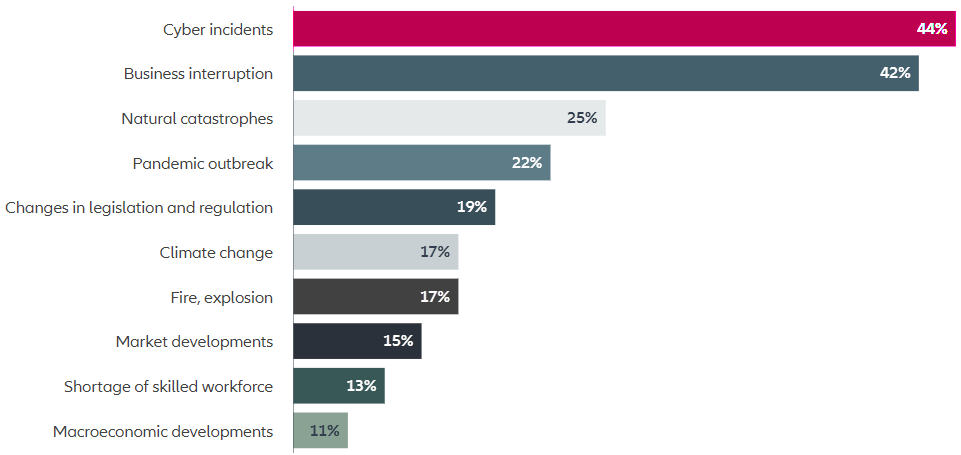 The most important global business risks for 2022