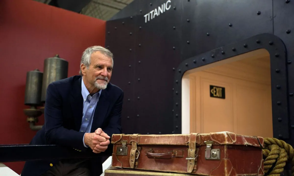 Paul-Henri Nargeolet, director of a deep ocean research project dedicated to the Titanic, poses inside the new exhibition dedicated to the sunken ship, at ‘Paris Expo’, on May 31, 2013