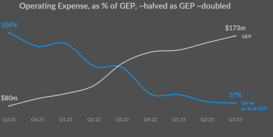 Lemonade Gross Earned Premium (GEP) grew 118%