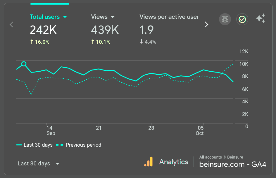 Beinsure Audience: 240K+ monthly visits
