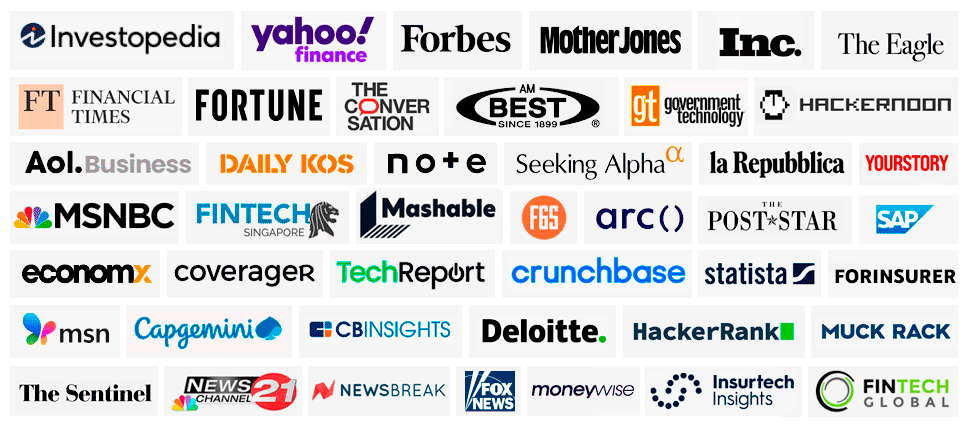 Beinsure's reviews, forecasts and data are featured and cited in Forbes, Mashable, FT, Fortune, AOL, Inc., Investopedia, Yahoo Finance, HackerNoon, SeekingAlfa, and other reputable media outlets.