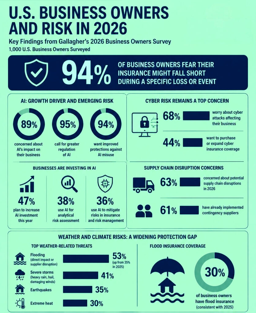 94% of US business owners worry their insurance might not fully respond to a specific loss